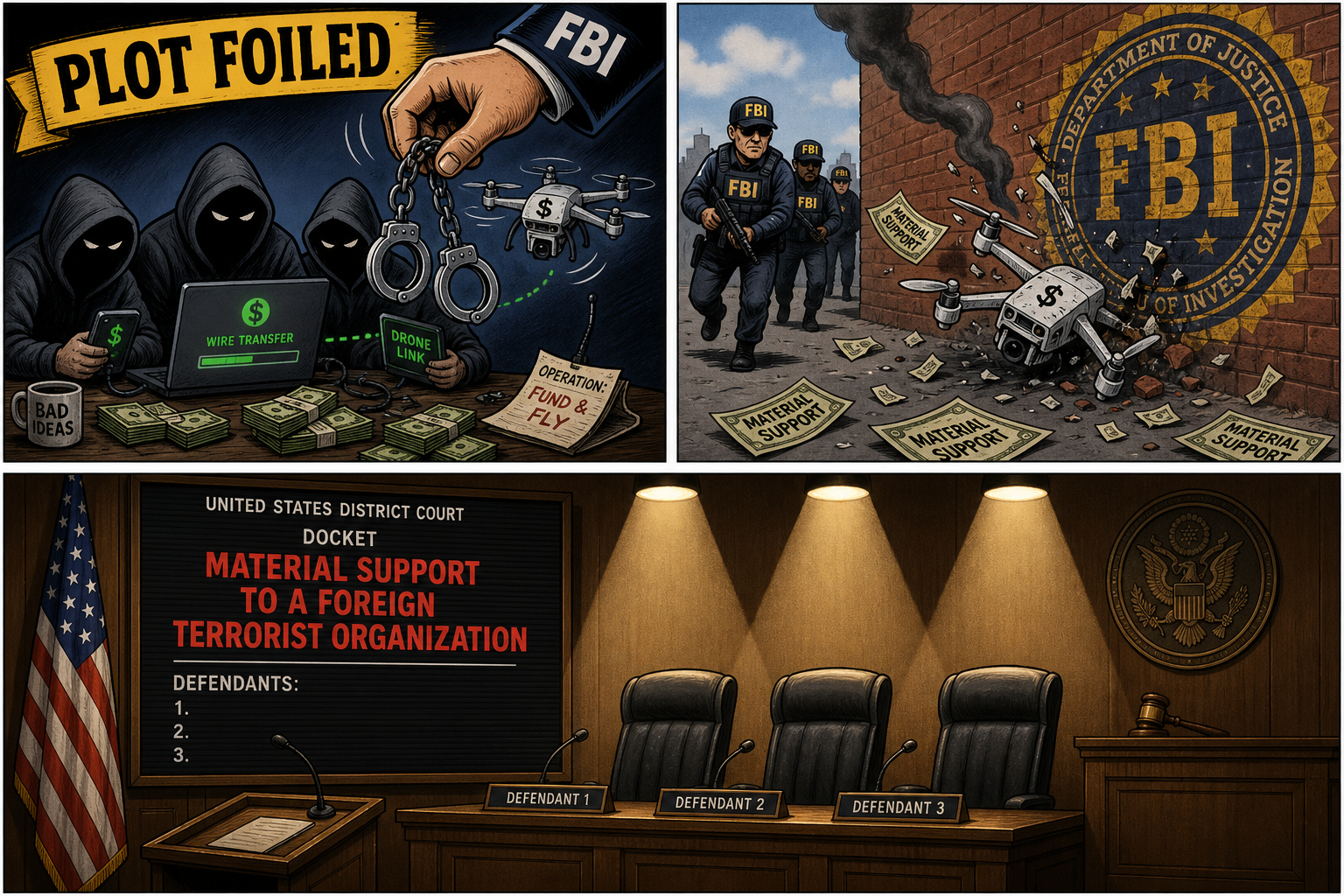 FBI Arrests Three in Alleged ISIS Plot to Fund Drone Attacks on US Troops