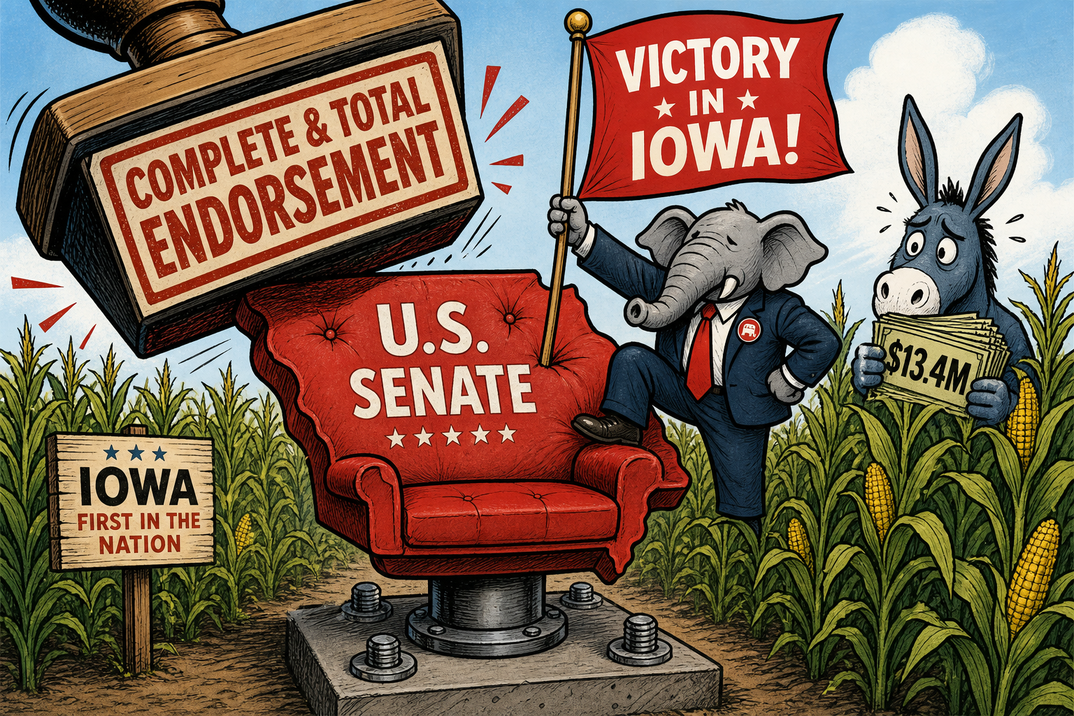 Trump-Backed Hinson Routs Primary Field for Ernst's Open Iowa Senate Seat — and Democrats Smell a Pickup