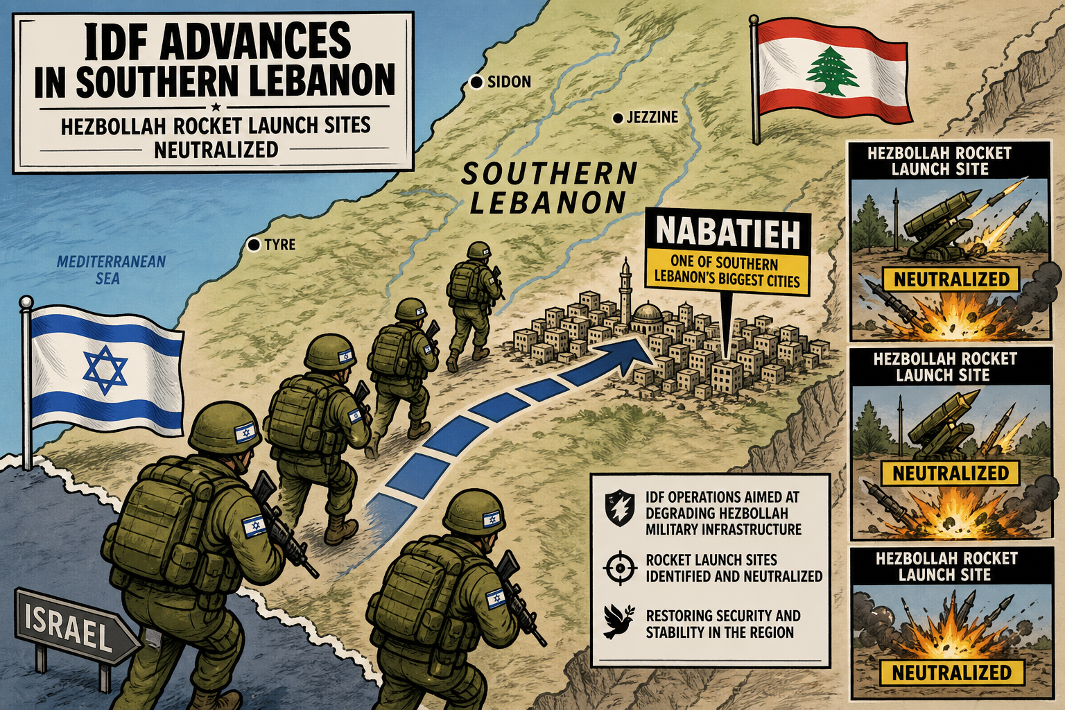 Israeli Soldiers Reach Nabatieh — The Deepest IDF Ground Penetration Into Lebanon Since 2006. A Ceasefire Is Technically Still in Place.
