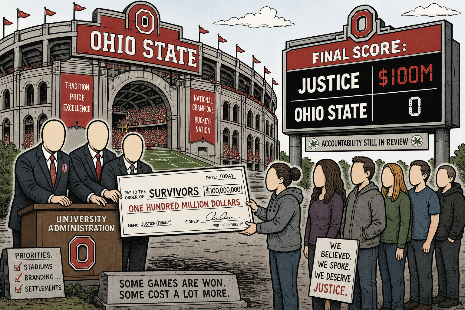 Ohio State Approves $100M Settlement With 279 Strauss Survivors. Total: $161M+ Across 596+ Victims.